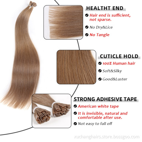 Wholesale Price Keratin Flat Tip Hair Extension Pre Bonded Remy 100 Human Hair Extensions